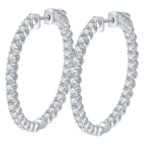 Inside Out Full Pavé Moissanite Hoop Earrings