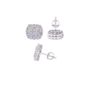 zuanfa factory wholesale Amazon 2025 new S925 silver moissanite earrings hip hop jewelry