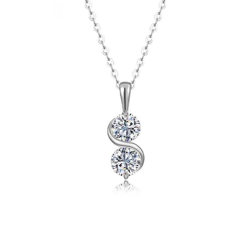 S925 Silver Moissanite S-Shaped Waist Necklace, New Cross-Border Style, Fashionable and Versatile for Commuting
