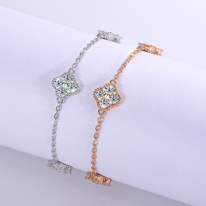 S925 Silver Mosan Diamond Bracelet Women's Diamond Light Luxury Small Elegant Gift Live Factory Wholesale Supply Cross-border - Image 2
