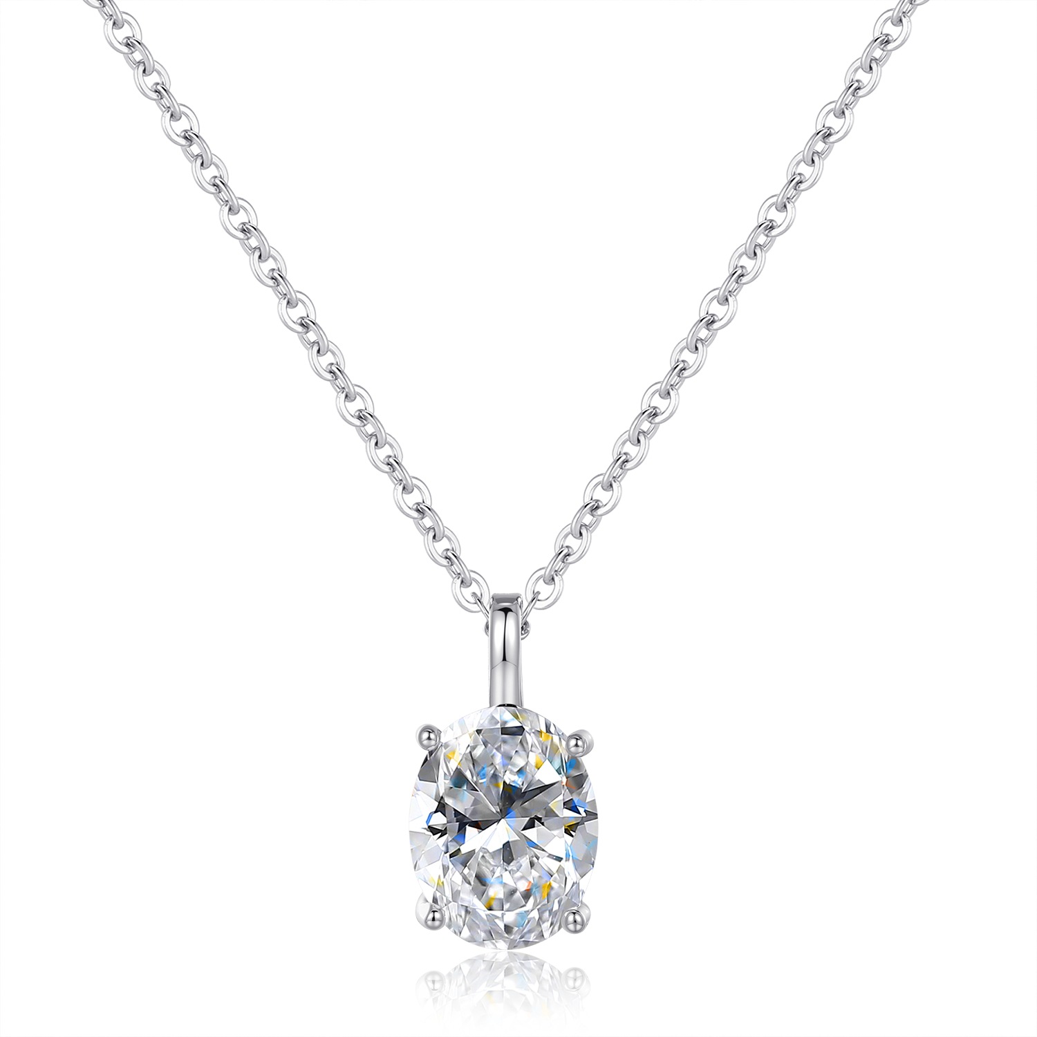 European and American Best-Selling Sterling Silver Pendant Water Drop Heart-Shaped Pigeon Egg Moissanite Necklace 0.05kg Carat Women's Setting Wholesale - Image 7