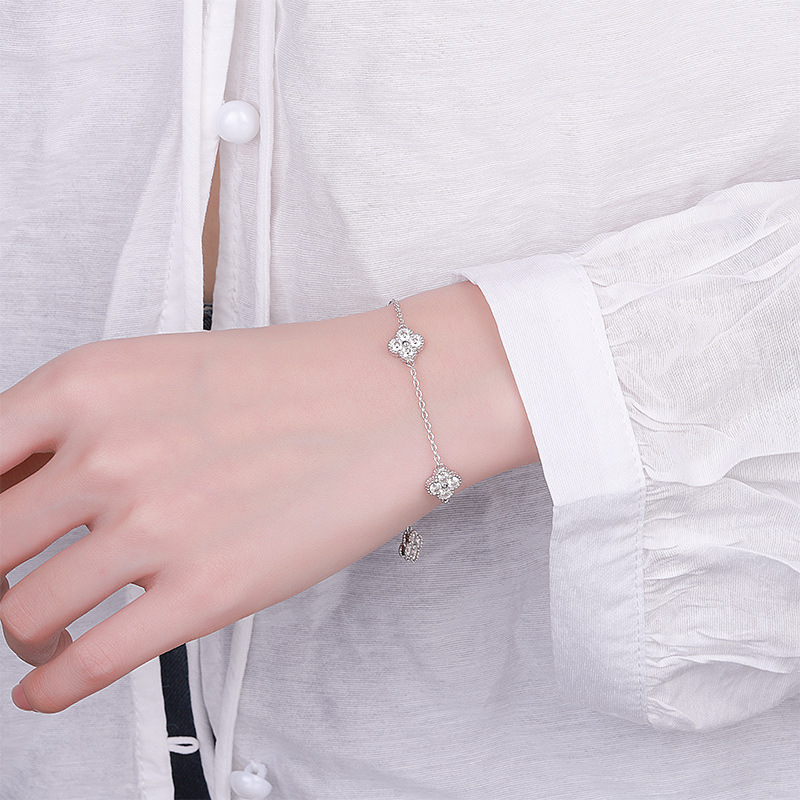 S925 Silver Mosan Diamond Bracelet Women's Diamond Light Luxury Small Elegant Gift Live Factory Wholesale Supply Cross-border - Image 3
