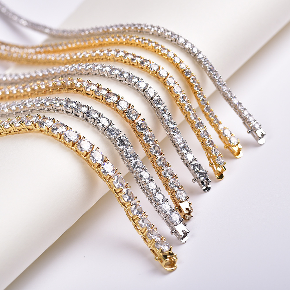 In-Stock S925 Silver Moissanite Single-Row Tennis Chain Bracelet and Necklace for Men and Women, 520 Gift for Girlfriend - Image 5