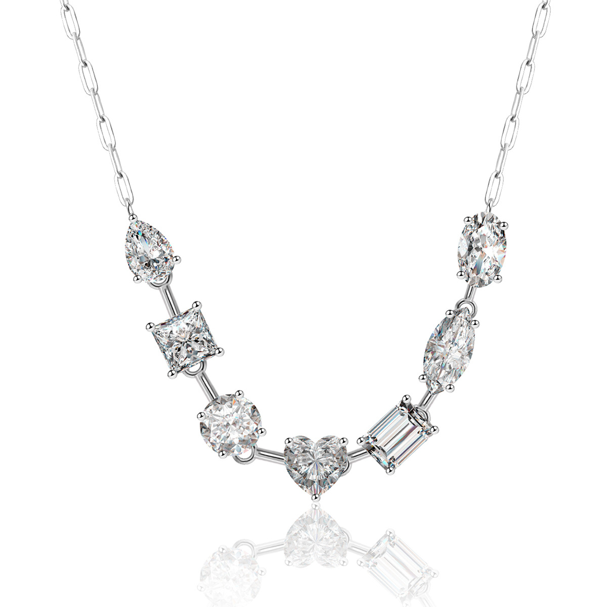 S925 Silver Moissanite Dopamine Necklace Factory Direct Supply Light Luxury Personalized Dazzling Versatile Everyday Jewelry