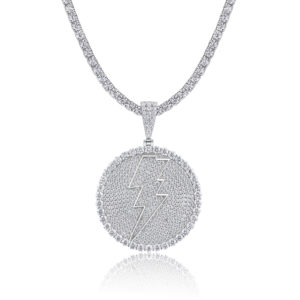 Cross-Border S925 Silver Inlaid Moissanite Pendant, Large and Bold, Can Be Worn with a Tennis Chain, Moissanite Tennis Necklace