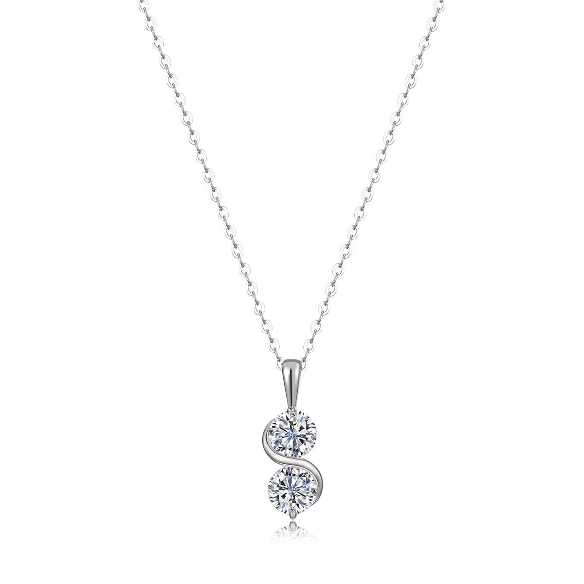 S925 Silver Moissanite S-Shaped Waist Necklace, New Cross-Border Style, Fashionable and Versatile for Commuting - Image 4