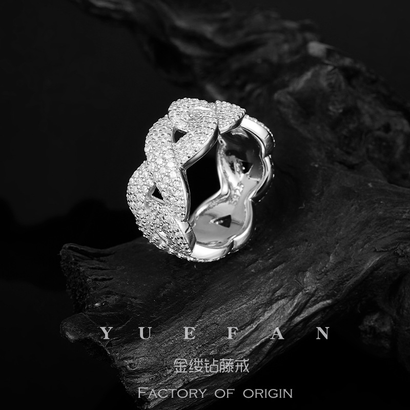 Cross-Border European and American Personalized Hip-Hop Ring 925 Inlaid with D Color Moissanite 8-Shaped Ring Design Ring Accessories Fashion Winding - Image 7