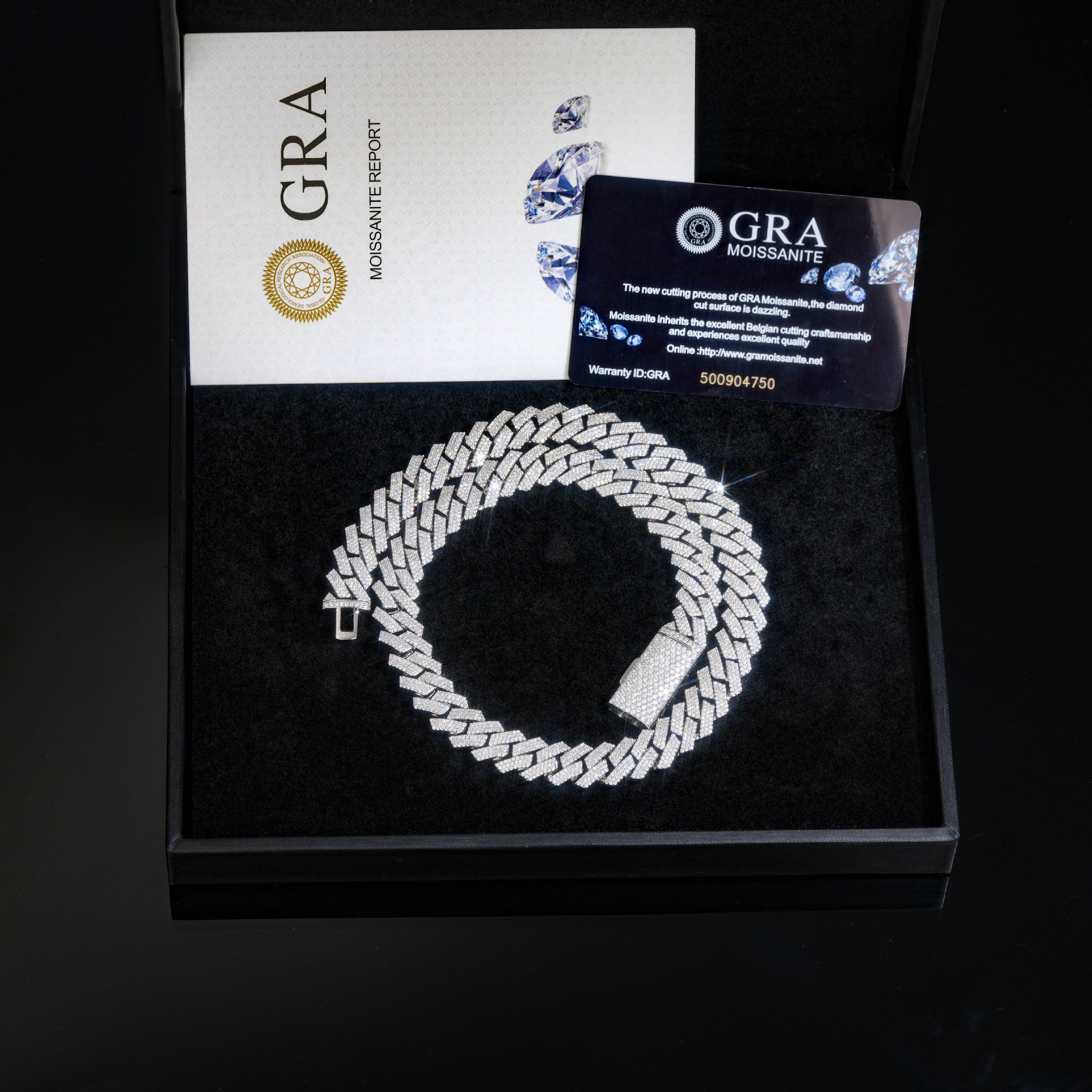 Western Hip-Hop Style 12mm Triple-Row Diamond-Cut Cuban Link Chain – Brass Inlaid with VVS-Grade Moissanite - Image 2