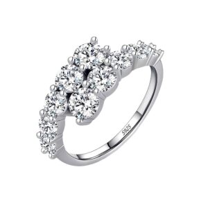 Cross-Border S925 Sterling Silver Moissanite Light Ring, Adjustable Open Ring, Light Luxury Valentine's Day Gift, Direct from the Source Factory Customization
