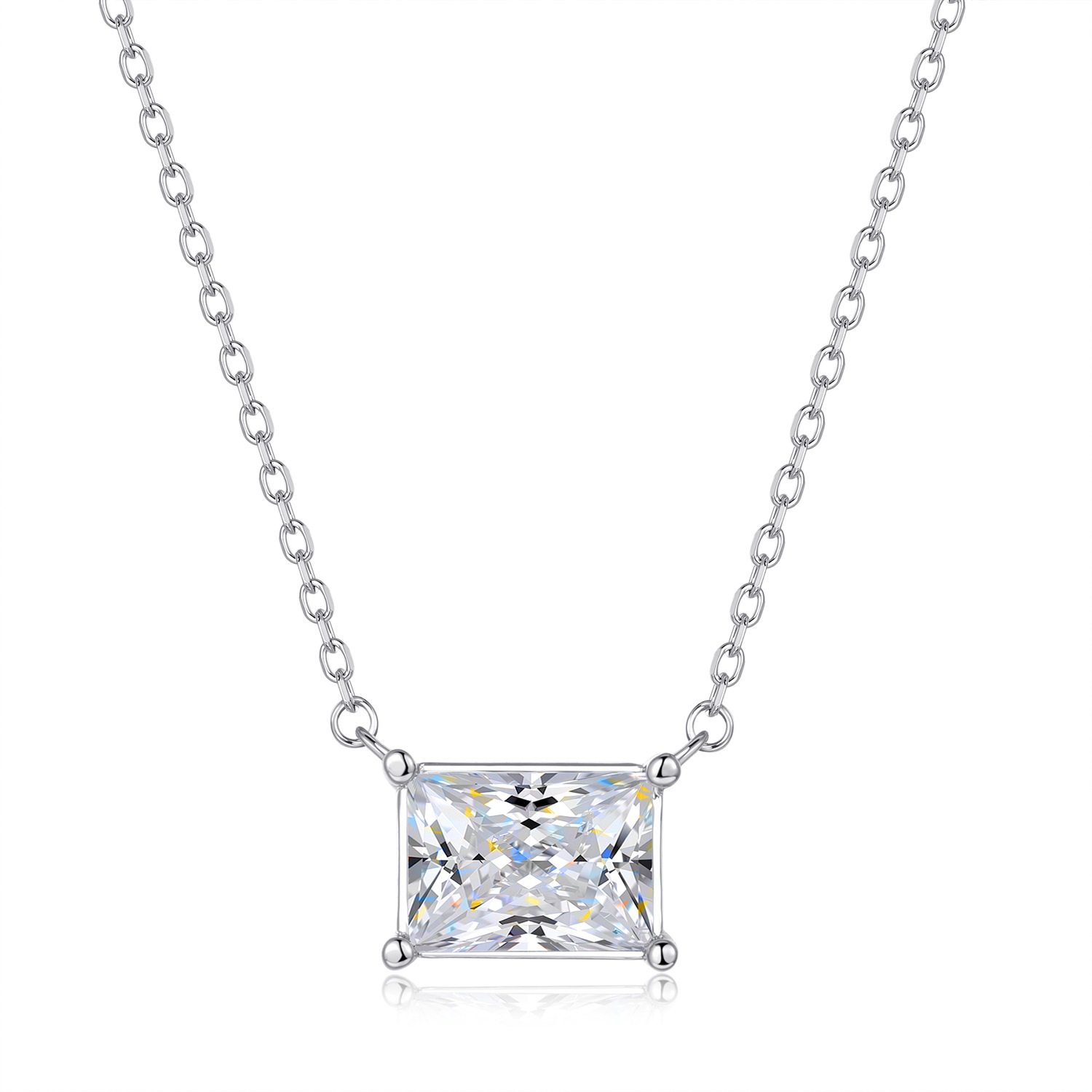 European and American Best-Selling Sterling Silver Pendant Water Drop Heart-Shaped Pigeon Egg Moissanite Necklace 0.05kg Carat Women's Setting Wholesale - Image 12