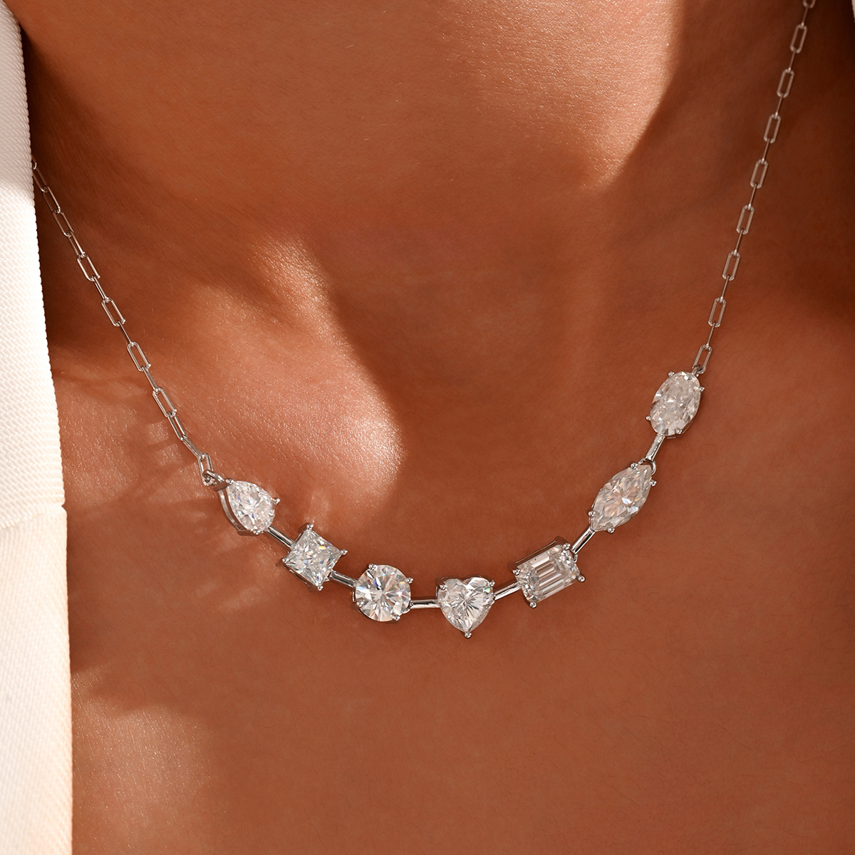 S925 Silver Moissanite Dopamine Necklace Factory Direct Supply Light Luxury Personalized Dazzling Versatile Everyday Jewelry - Image 3