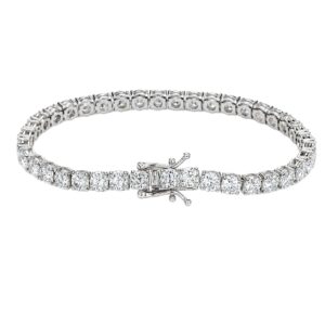 In-Stock S925 Silver Moissanite Single-Row Tennis Chain Bracelet for Men and Women, 520 Gift for Girlfriend