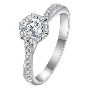 Direct Sale from the Manufacturer: Pure Silver Ring with Moissanite Stone, One Carat, Adjustable Twist Band Women's Ring, Wholesale in Stock, Live Broadcast