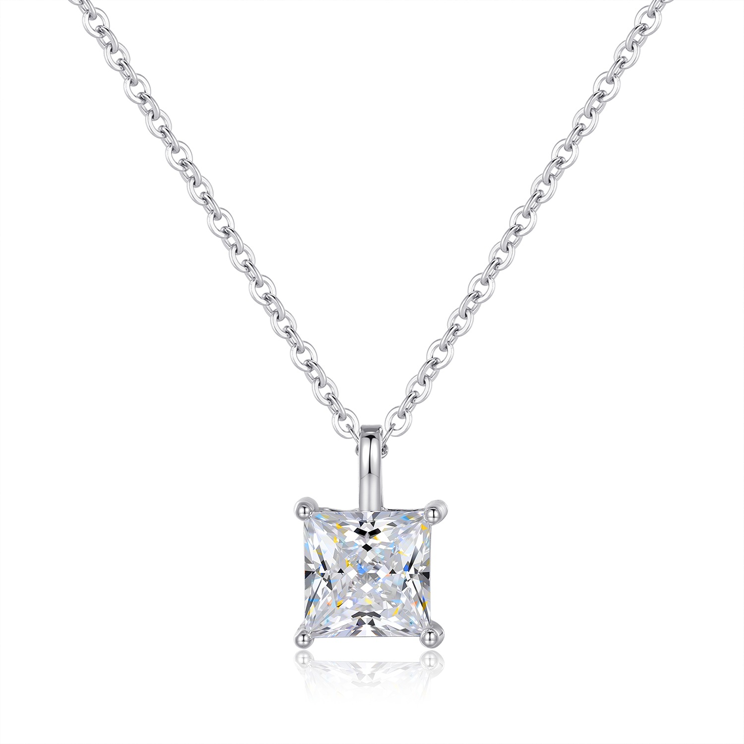 European and American Best-Selling Sterling Silver Pendant Water Drop Heart-Shaped Pigeon Egg Moissanite Necklace 0.05kg Carat Women's Setting Wholesale - Image 9