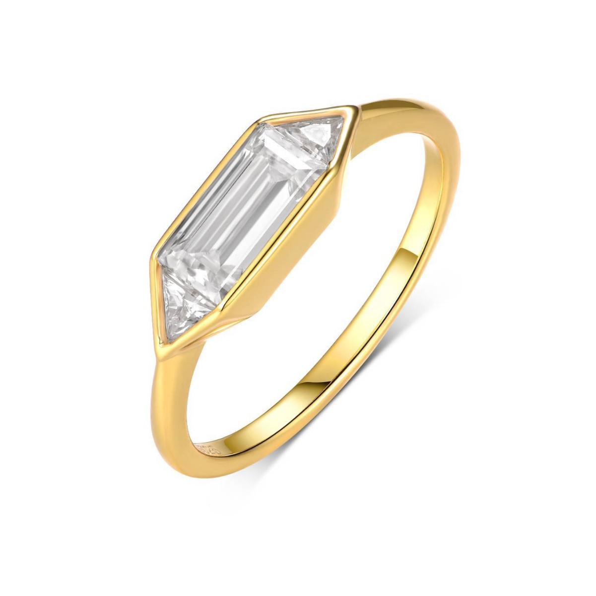 S925 Silver Geometric Moissanite Ring Normcore Accessible Luxury Design Women's Popular Ring - Image 2