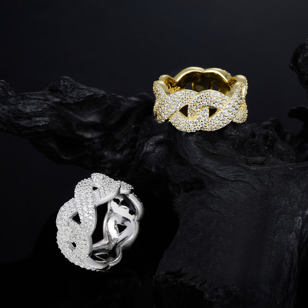 Cross-Border European and American Personalized Hip-Hop Ring 925 Inlaid with D Color Moissanite 8-Shaped Ring Design Ring Accessories Fashion Winding - Image 3