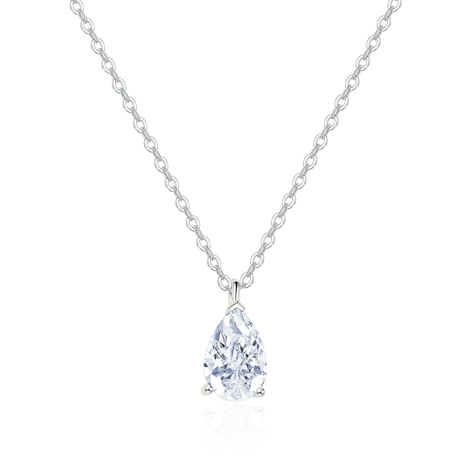 European and American Best-Selling Sterling Silver Pendant Water Drop Heart-Shaped Pigeon Egg Moissanite Necklace 0.05kg Carat Women's Setting Wholesale - Image 5