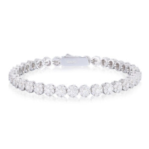 Cross-Border Moissanite Bracelet Ins Girls Silver Color Treasure Tennis Chain Simple Elegant Hand Jewelry Wholesale