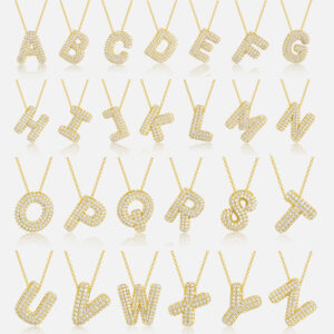Hot Selling European and American Style 26 Letter Pendants 925 Sterling Silver Plated 18K Color Clavicle Chain Moissanite Classic Style for Men and Women
