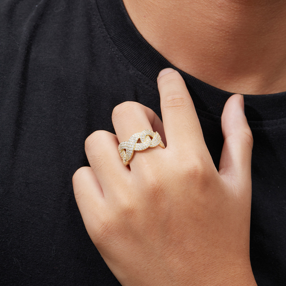 Cross-Border European and American Personalized Hip-Hop Ring 925 Inlaid with D Color Moissanite 8-Shaped Ring Design Ring Accessories Fashion Winding - Image 8