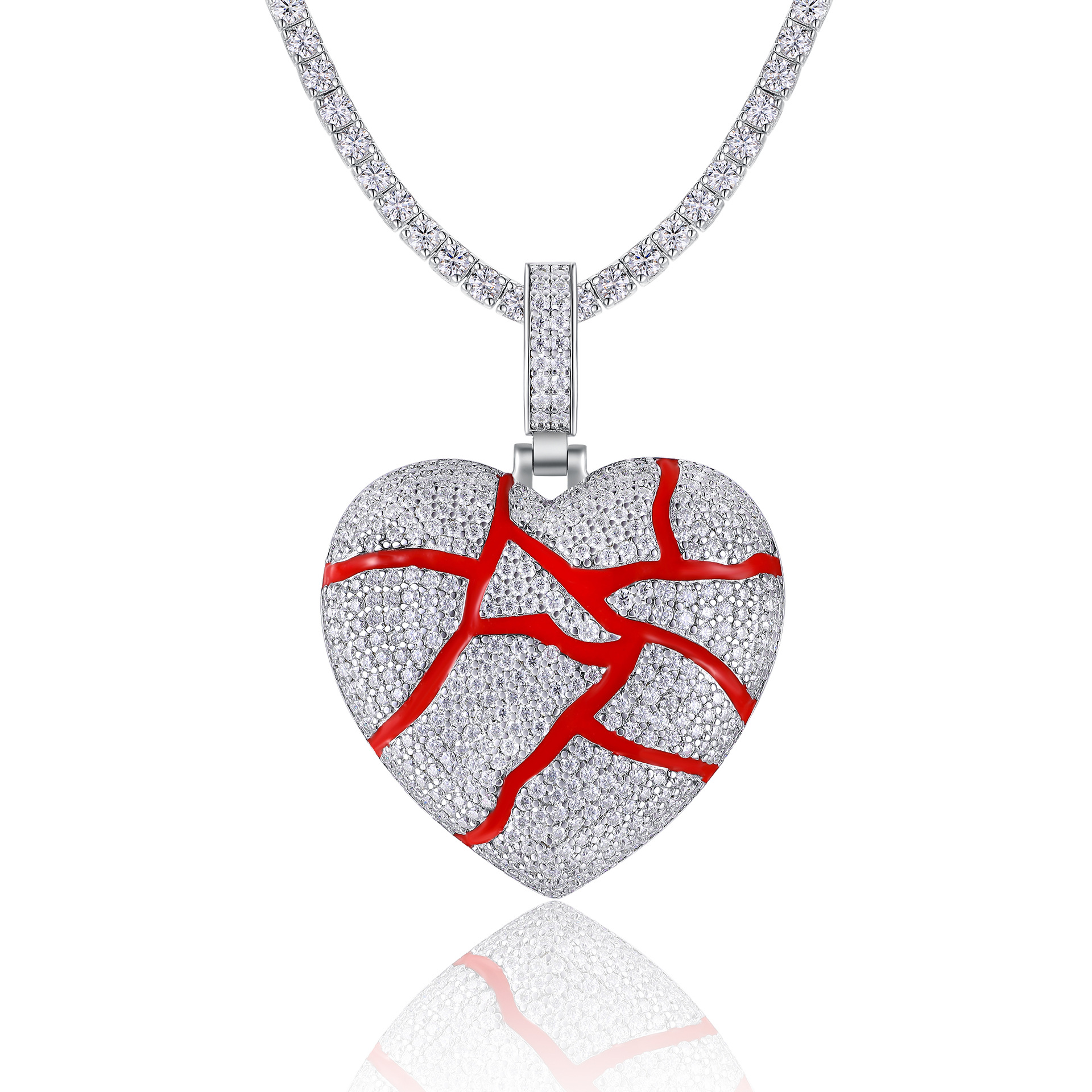 Cross-Border S925 Silver Inlaid Moissanite Pendant, Large and Bold, Can Be Worn with a Tennis Chain, Moissanite Tennis Necklace - Image 19