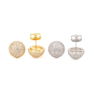 Diamond hair new amazon 2025 new men and women 925 sterling silver fashion earrings moissanite hip-hop ball earrings
