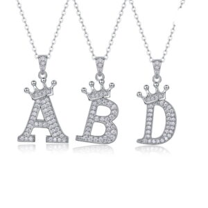 Capital Letter Clavicle Chain S925 Sterling Silver Ins Fashion D Color Moissanite Pendant Cross-Border European, American, Japanese and Korean Best-Selling Models