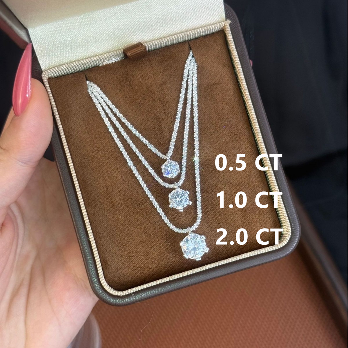 S925 Sterling Silver Sparkling Necklace with Moissanite Pendant, Korean Style Simple Clavicle Chain, Light Luxury, Fashionable and Versatile - Image 2