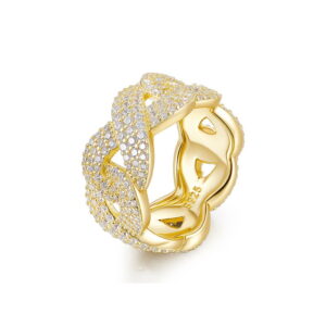 Cross-Border European and American Personalized Hip-Hop Ring 925 Inlaid with D Color Moissanite 8-Shaped Ring Design Ring Accessories Fashion Winding