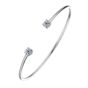 2025 New Internet Celebrity Ins Style Moissanite Bracelet Niche Design Simple Bracelet S925 Sterling Silver Open Bracelet