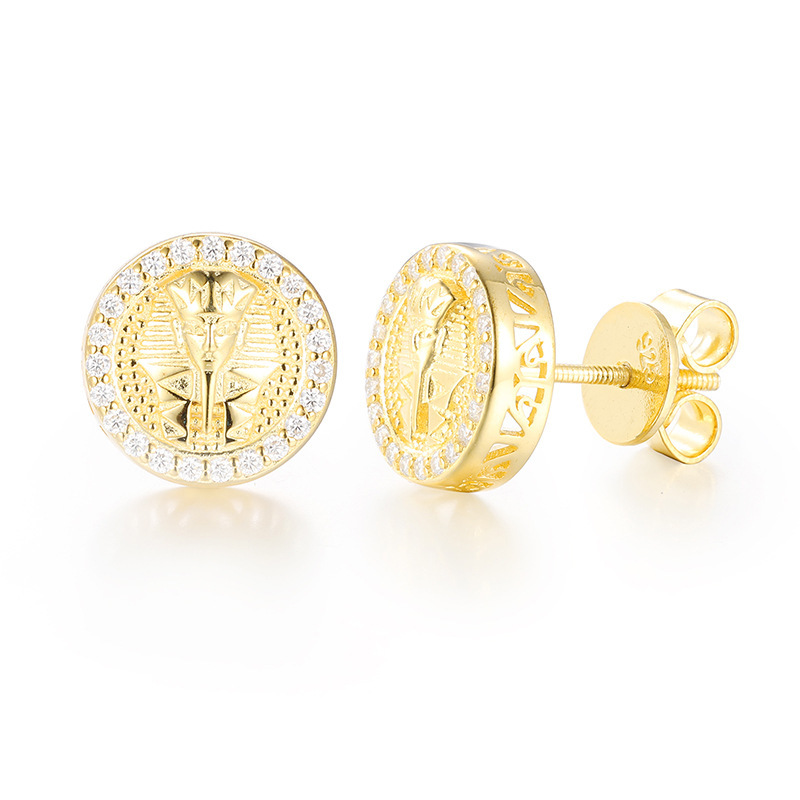 S925 Silver D-Color Moissanite Stud Earrings: Simple, Versatile, and Stylish Round “Pharaoh” Studs - Image 2