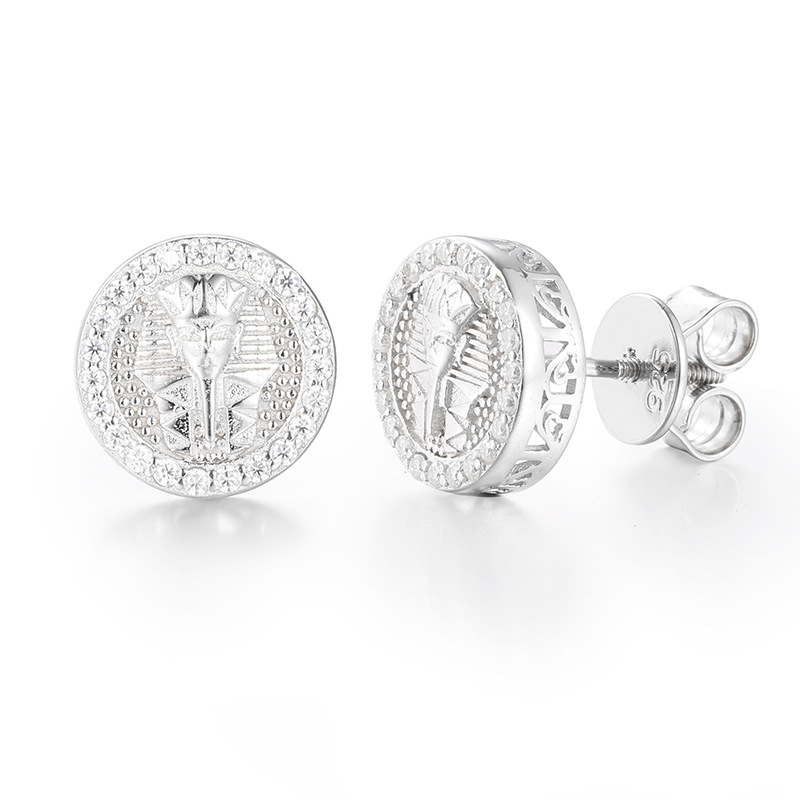 S925 Silver D-Color Moissanite Stud Earrings: Simple, Versatile, and Stylish Round “Pharaoh” Studs